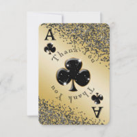 Blank Glänsande Klöver Ess & Svart Glitter Tack