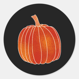Blank Glänsande Orange Höst Pumpa Svart ALLA FÄRGE Runt Klistermärke