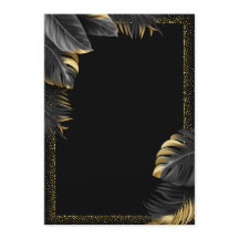 Blank gold Birthday Invitation 