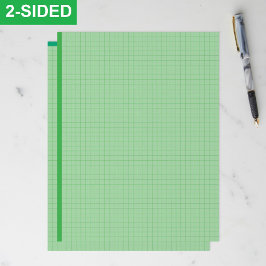 Blank Green Graph Paper Sheets (Inch Grid Squares) Brevhuvud