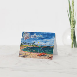 Blank Hawaiian Aloha Canoe med ljuset jul Tack Kort