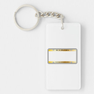 Blank Illinois-tillståndsskylt Nyckelring