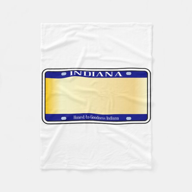 Blank Indiana State License Plate Fleecefilt (Framsidan)