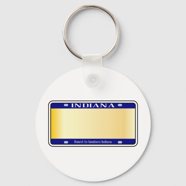 Blank Indiana State License Plate Nyckelring (Framsida)