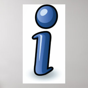 Blank informationsymbol med blå glansig färg poster
