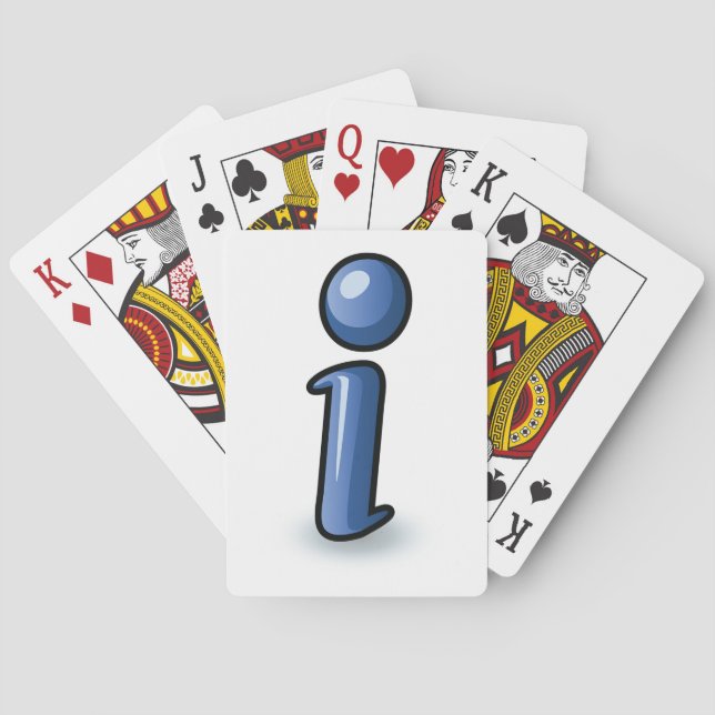 Blank informationsymbol med Glansig blå färg Casinokort (Baksidan)