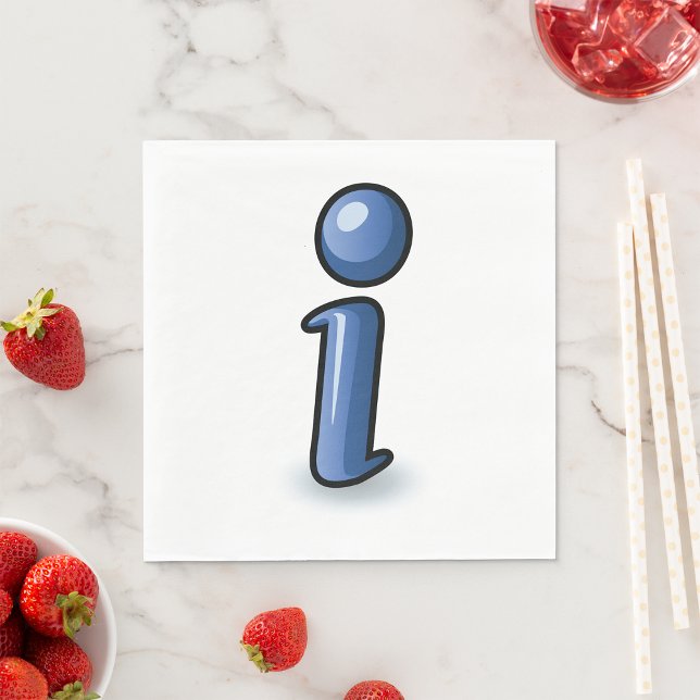 Blank informationsymbol med Glansig blå färg Pappersservett (Skapare uppladdad)