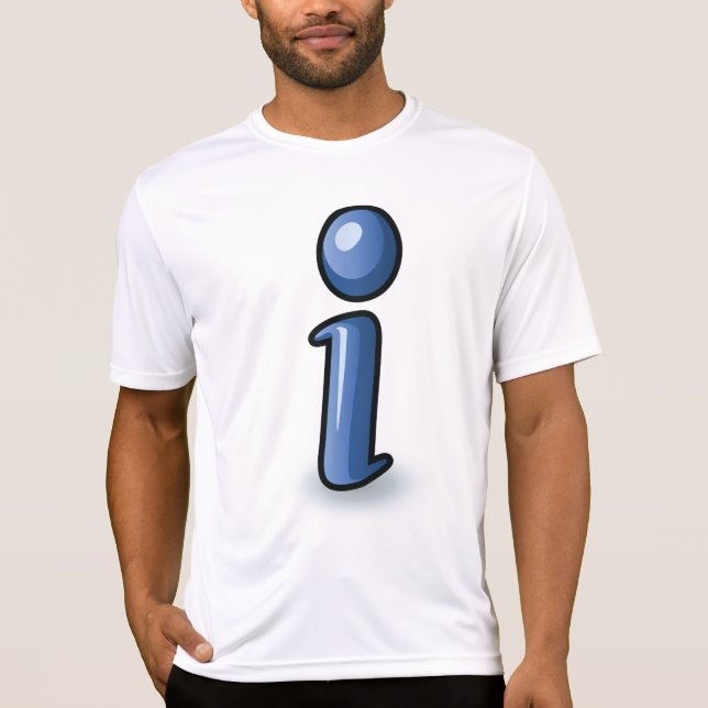 Blank informationsymbol med Glansig blå ikon T Shirt (Framsida)
