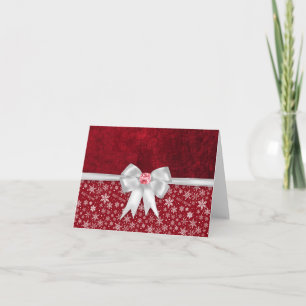 Blank insida av Helgdag Bow Gem Notecard Helgkort