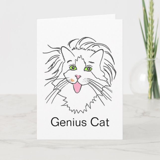 Blank insida Genial katt Einstein Popkultur-kort Kort (Framsida)