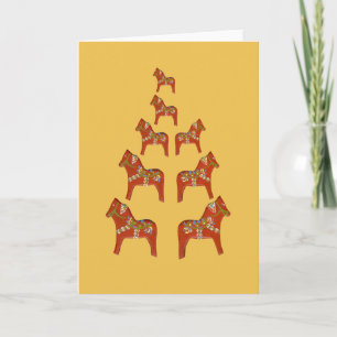 Blank Inside Dala Horse Julgran-kort Helgkort