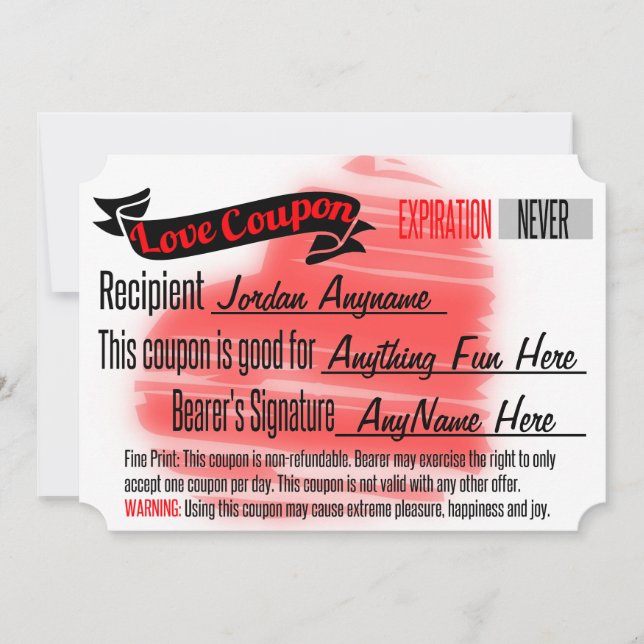 Blank Kärlek-kuponggåva (Framsida)