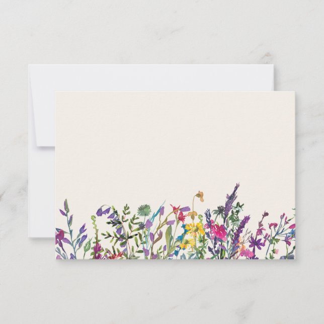 Blank Kort Vattenfärg Blommor (Framsida)