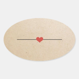 Blank kraft ovalt klistermärke
