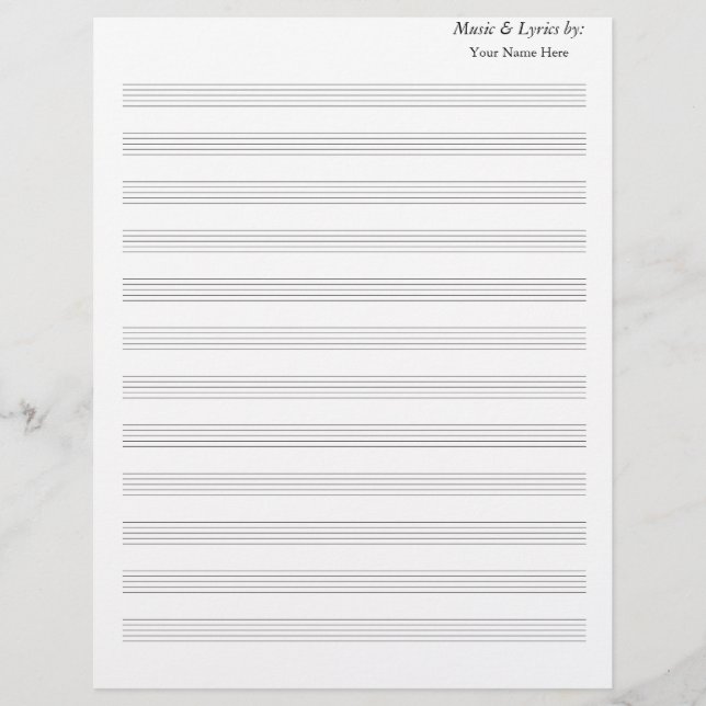 Blank Lakan Music Blank 12 Staves inga kluster (Framsida)