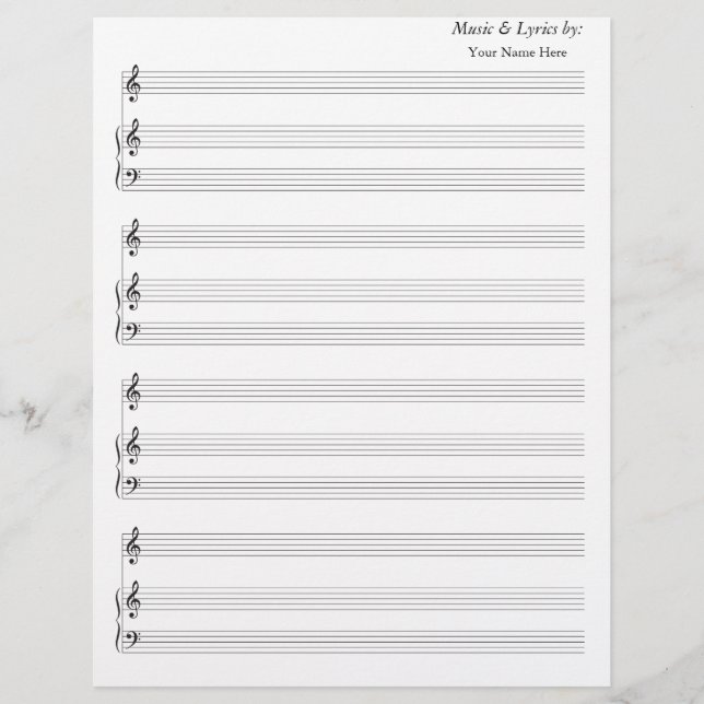 Blank Lakan Music Blank Piano Treble Clef (Framsida)