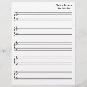 Blank Lakan Music Grand Staff Bass and Treble