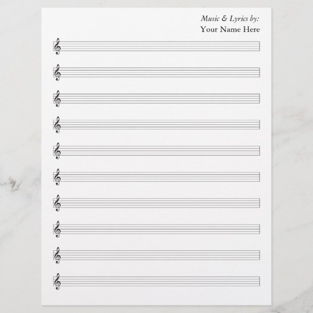 Blank Lakan Music Treble 10 Staves (Framsida)