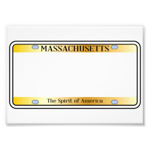 Blank Massachusetts License Plats Fototryck
