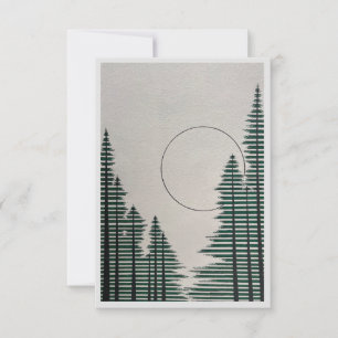 Blank med Forest och Måne Tack Kort