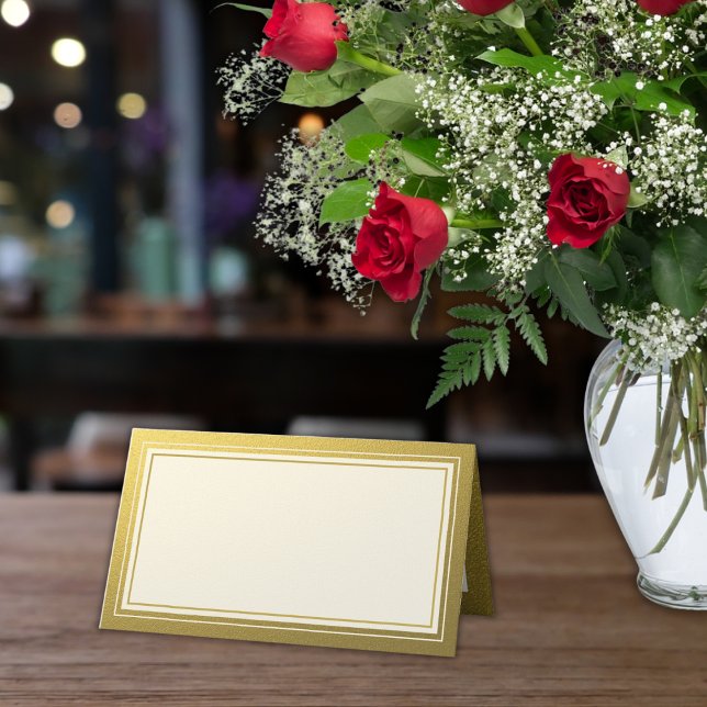 Blank minnesdag för Classy Guld Glitter Gräns Placeringskort (Skapare uppladdad)