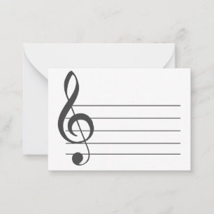 Blank Music Personal Treble Clef Musical Notecard Anteckningskort