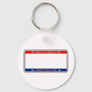 Blank North Carolina License Plate Nyckelring