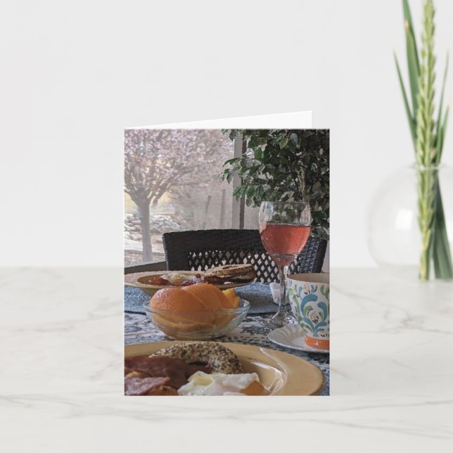 BLANK NOTECARD BRUNCH PORCH LAZY DAY RELAX TACK KORT (Framsida)
