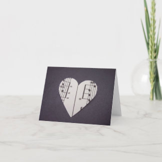 Blank Notecard Vintage Lakan Music Heart Kort
