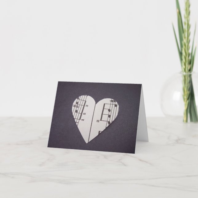 Blank Notecard Vintage Lakan Music Heart Kort (Framsida)