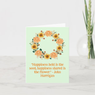 Blank Orange Flower Whimsic Blommigt Utandning Kort