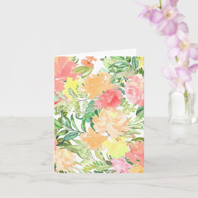 Blank Pastel Summer Flowers Notecard - Soft Blommi Kort (Orkide)