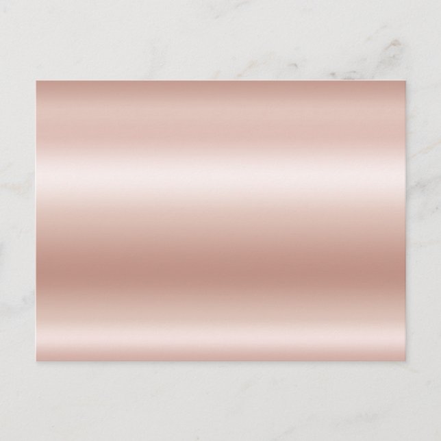 Blank Pastell Rosa Guld Ombre Folie Vykort (Framsida)