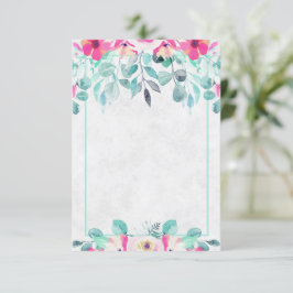 Blank Pink vår akvarell blommig bröllopsinbjudan Inbjudningar