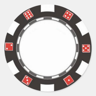 blank pocker chip-dekal runt klistermärke