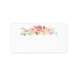 Blank Ro Garden Blommigt vit adressetikett för