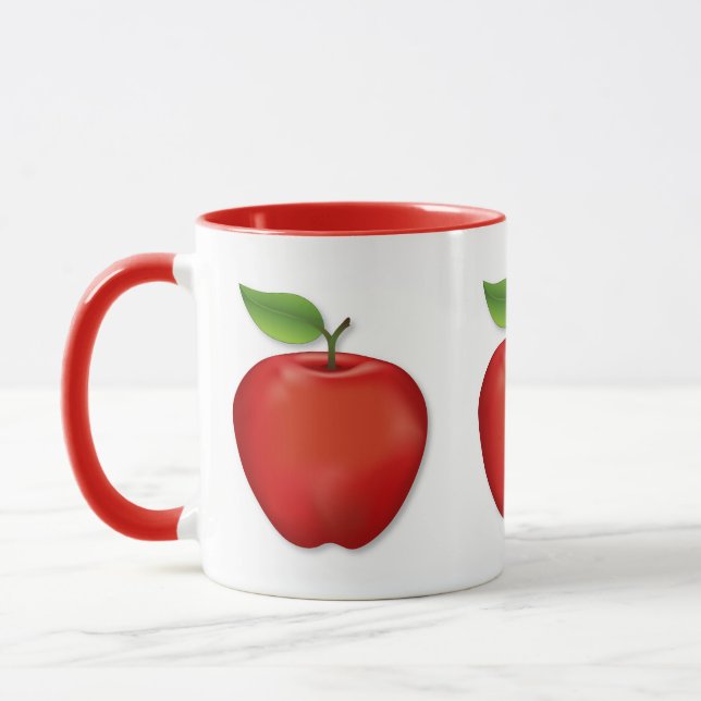 Blank Röd Äpple  Mugg (Vänster)
