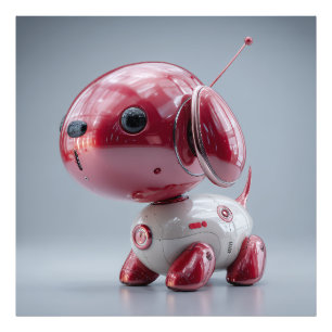 Blank Röd Robot Hund Fototryck