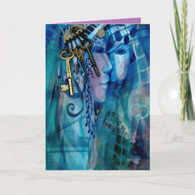 Blank (rosa inuti) Kosmikort för Nycklar Kort (Framsida)