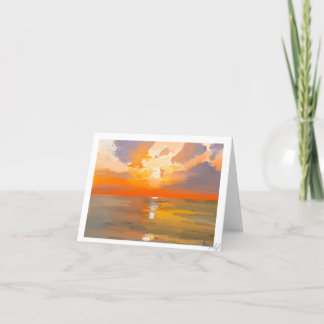 Blank Sea Skyline Card - Gorgant Sunset Art Helgkort