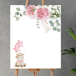 Blank Skapa ditt eget söta lilla lamm Rosa ros Poster
