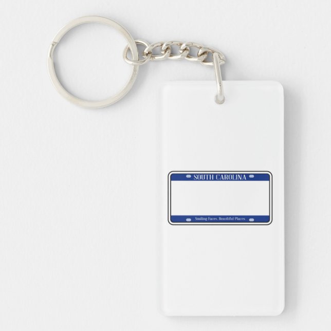 Blank South Carolina State License Plate Nyckelring (Framsidan)