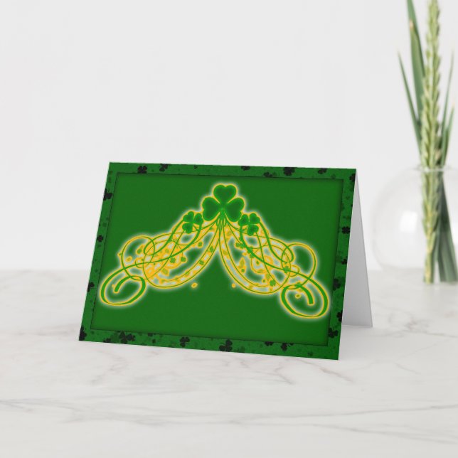 Blank St. Patrick-Day Card med schamprock in whit Kort (Framsida)