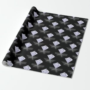 Blank Svart Diamant Mönster Design Presentpapper