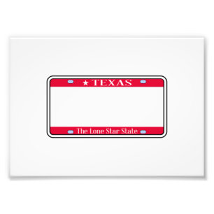 Blank Texas State License Plats Fototryck