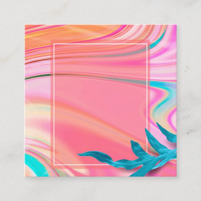 Blank Tropical Marble Fyrkantigt Visitkort (Framsida)