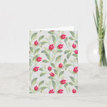 Blank Tulips Flowers Notecard, Elegant Blommigt
