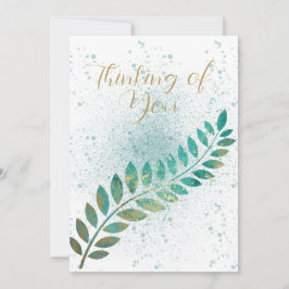 Blank turkos och Guld Tropical Löv Tinking av Meddelande