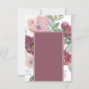 Blank Vacker Rosa och Mauve Blommig Bröllop Inbjudningar