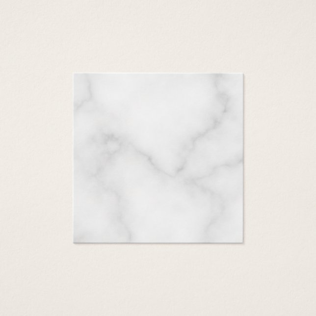 Blank White Marble Bröllop Fyrkantigt Visitkort (Framsida)